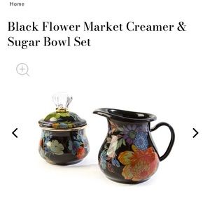 Never used! Mackenzie-Child’s creamer and sugar set